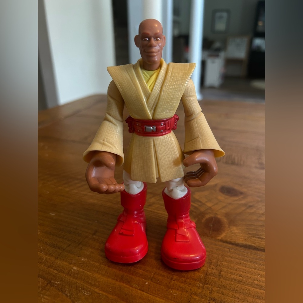 Star Wars Jedi Force Mace Windu Playskool 6” Action Figure 2004 Hasbro as is